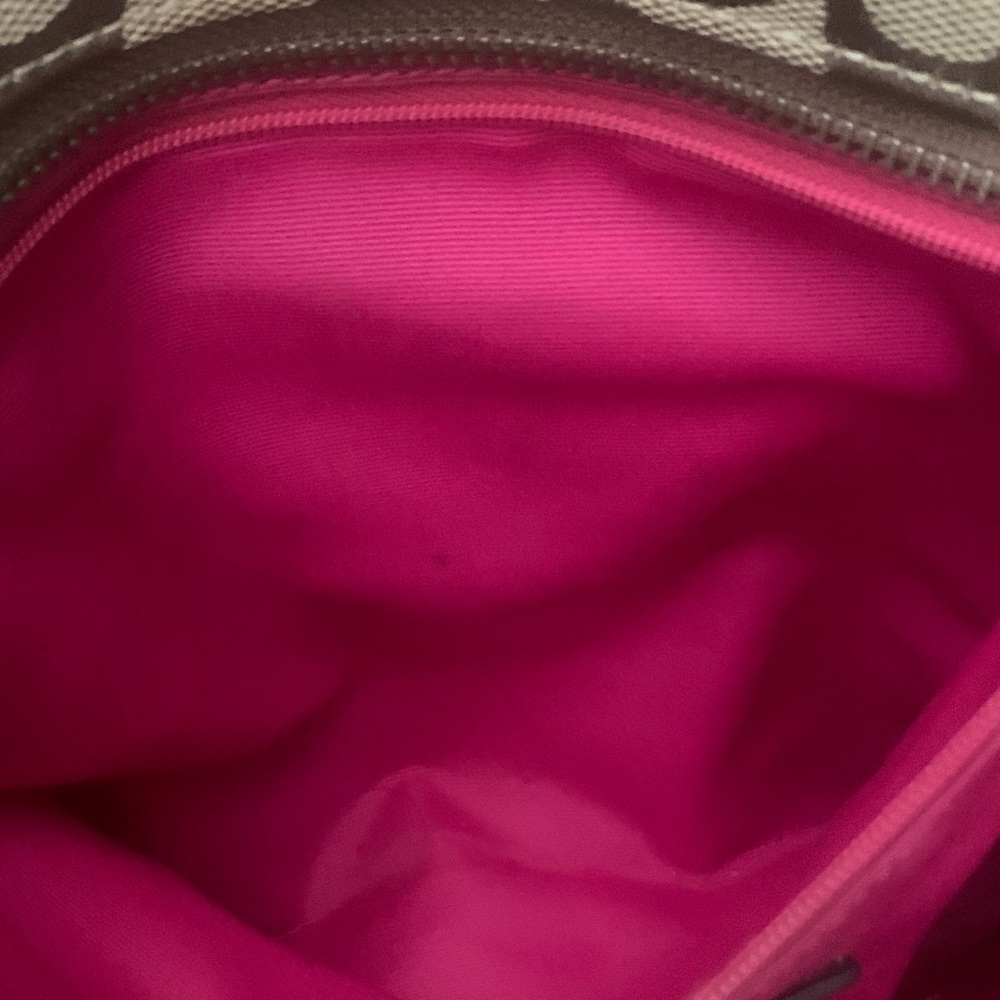 Coach Suede Tan and Wine Signature Tote FIRM!!! - Picture 14 of 16